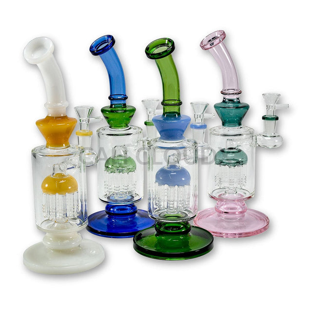 10 Color Tube Tree Perc. Water Pipe By Cali Cloudx Glass