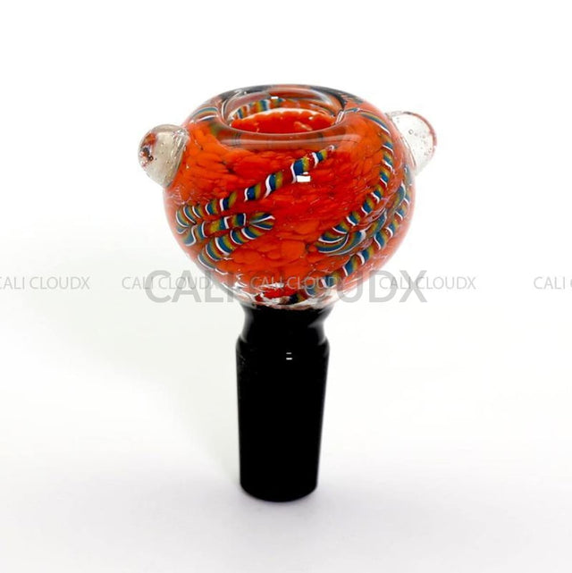 14mm Frit Color Art Black Joint Bowl - Cali Cloudx Inc