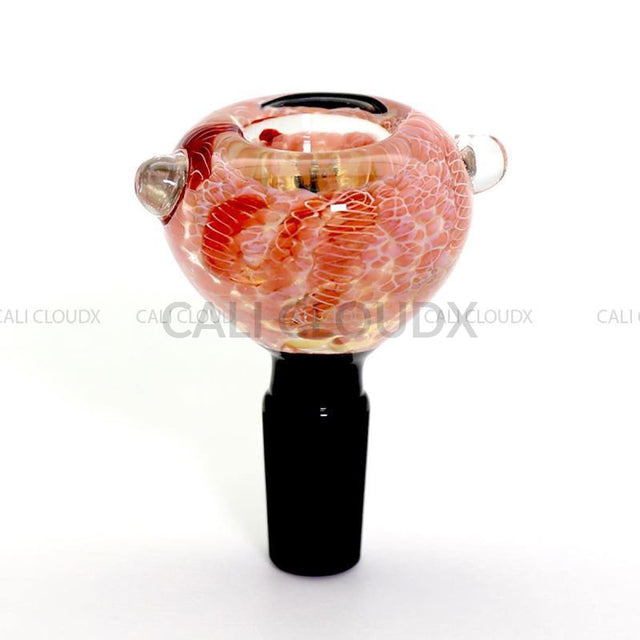14mm Frit Color Art Black Joint Bowl - Cali Cloudx Inc