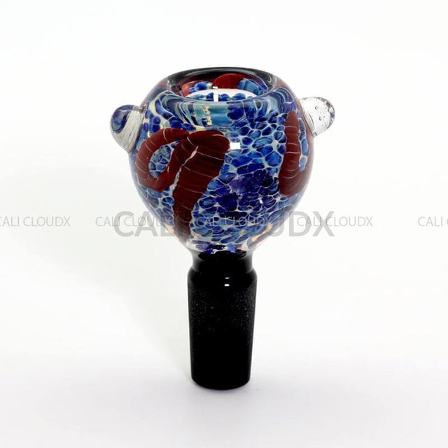 14mm Frit Color Art Black Joint Bowl - Cali Cloudx Inc