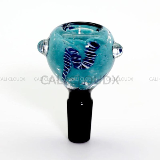 14mm Frit Color Art Black Joint Bowl - Cali Cloudx Inc
