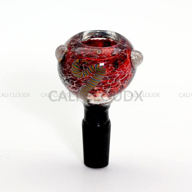 14mm Frit Color Art Black Joint Bowl - Cali Cloudx Inc