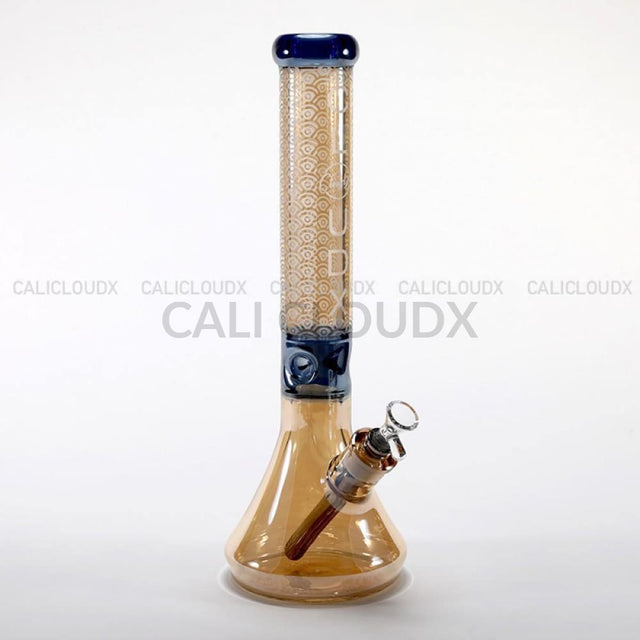 16" Electroplated Design 9mm Thick Beaker Water Pipe (Only Blue Available) - Cali Cloudx Inc