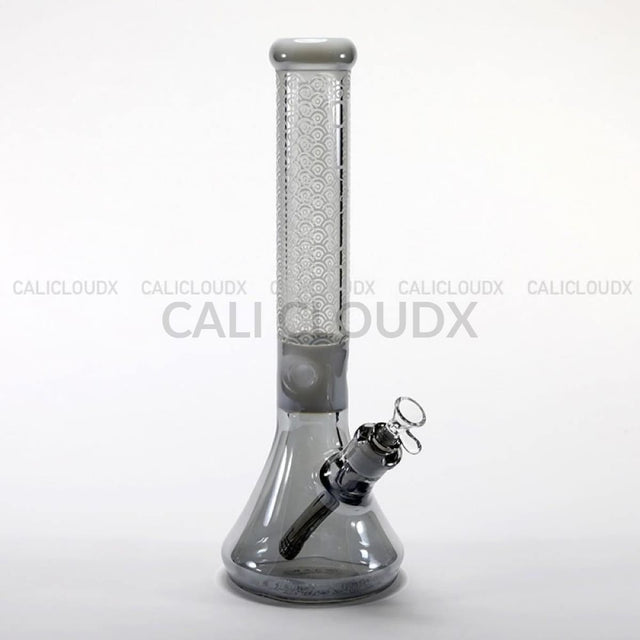 16" Electroplated Design 9mm Thick Beaker Water Pipe (Only Blue Available) - Cali Cloudx Inc