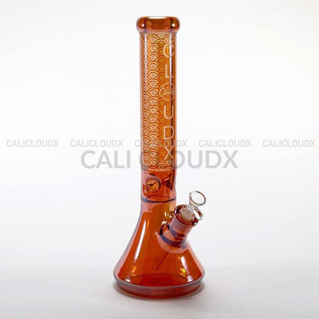 16" Electroplated Design 9mm Thick Beaker Water Pipe (Only Blue Available) - Cali Cloudx Inc