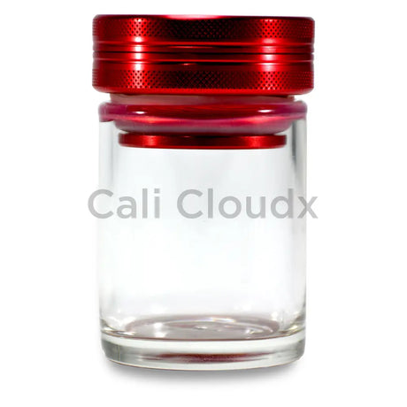 2 In 1 Glass Jar With Built Color Grinder Red