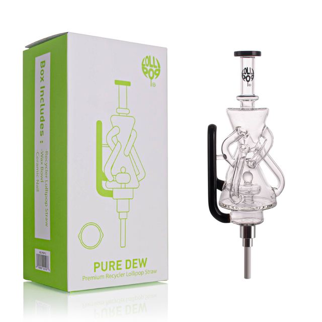 LOLLIPOP Full Recycler Glass Nectar Collector – High-Flow Honey Straw with Recycler for Ultra-Smooth Dabs
