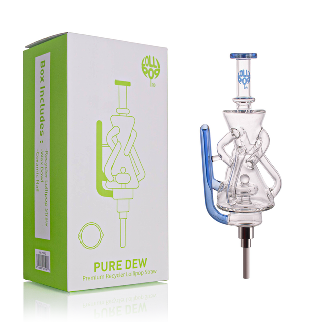 LOLLIPOP Full Recycler Glass Nectar Collector – High-Flow Honey Straw with Recycler for Ultra-Smooth Dabs