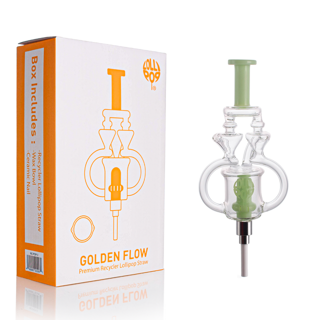 LOLLIPOP Artistic Dual Chamber Design Double Arm Glass Dab Straw Kit