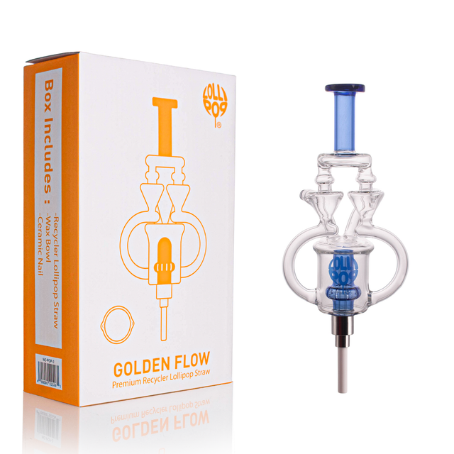 LOLLIPOP Artistic Dual Chamber Design Double Arm Glass Dab Straw Kit