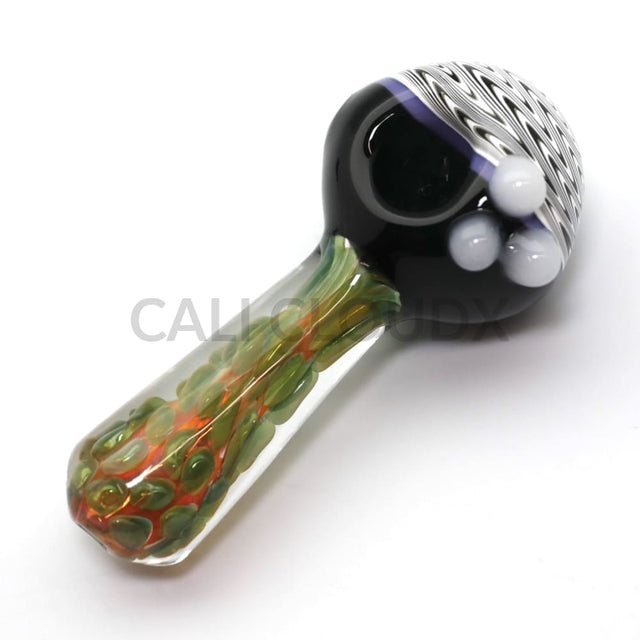 4.5 Premium Patterned Body & Black And White Spiral Top Hand Pipe