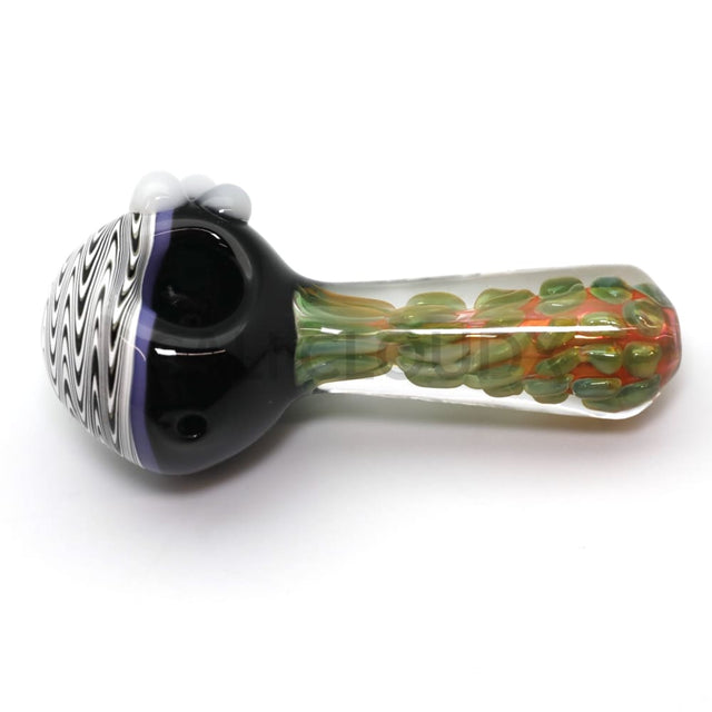 4.5 Premium Patterned Body & Black And White Spiral Top Hand Pipe