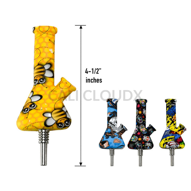4.5’’ Silicone Beaker Honey Straw- Pack Of 6