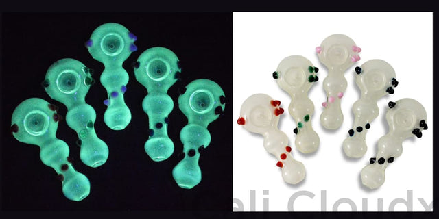 4 Designed Glow In The Dark Hand Pipe Handpipe