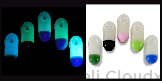 4 Rounded Shaped Glow In The Dark Hand Pipe Handpipe
