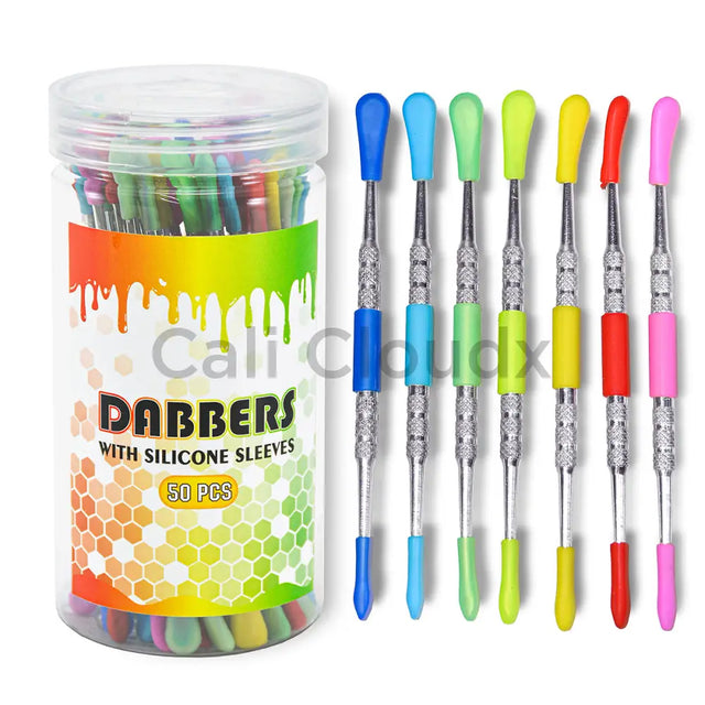 5 Metal Dabber Silver W Silicone Cover-50 Count