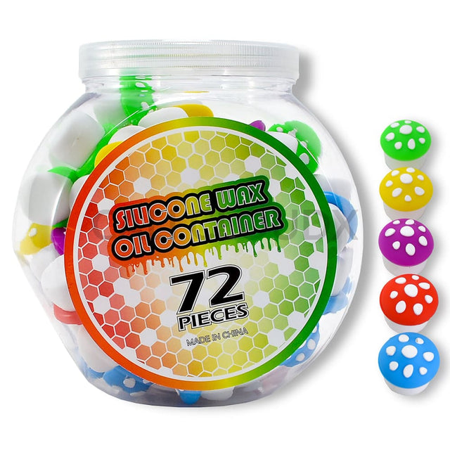 5 Ml Silicone Mushroom Container- 72 Count