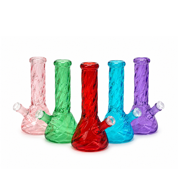 8" Color Twisted Beaker Waterpipe