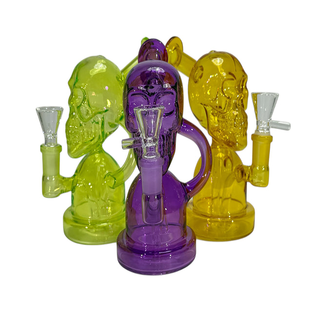 6" Skull Round Mini Water Pipe | Rig