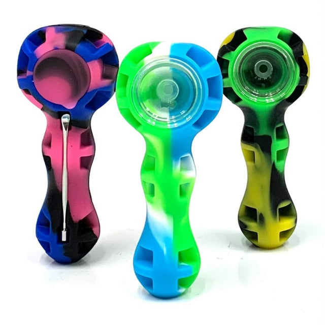 4" Silicone Hand Pipe with Dabber & Container
