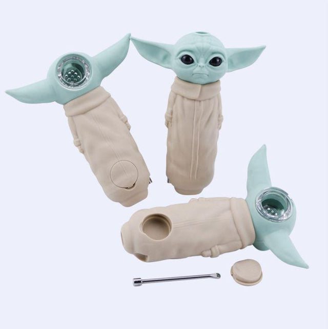 4.5" Silicone Mini Alien Character Hand Pipe