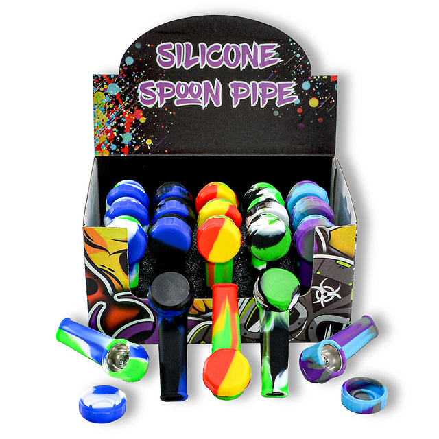Silicone Mini Spoon Pipe With Cover(60pcs/$1.25 ea.)