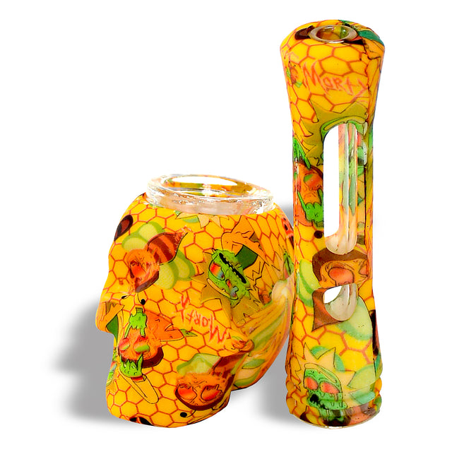 2 in 1 Silicone Skull Head Hand Pipe & One Heater