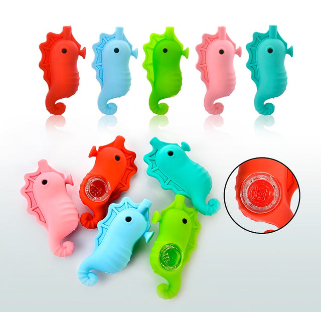4'' Silicone Seahorse Hand Pipe