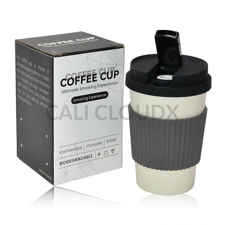 5.5 Biodegradeable Coffee Cup W/ 1.5Silicone Lid Waterpipe Grey