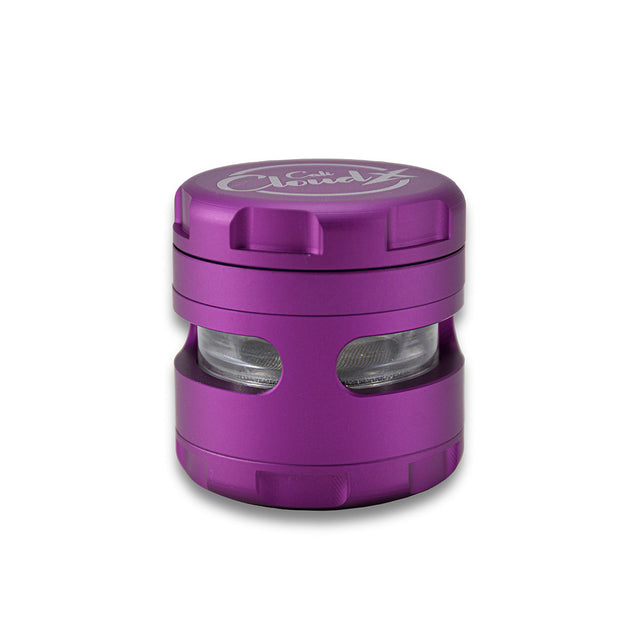60Mm Round Aluminum & Glass Cali Cloudx Grinder Purple