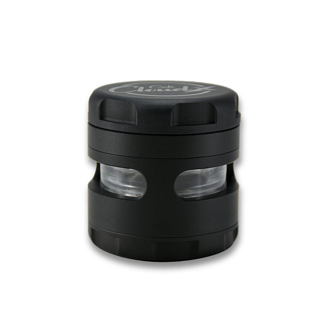 60Mm Round Aluminum & Glass Cali Cloudx Grinder Black