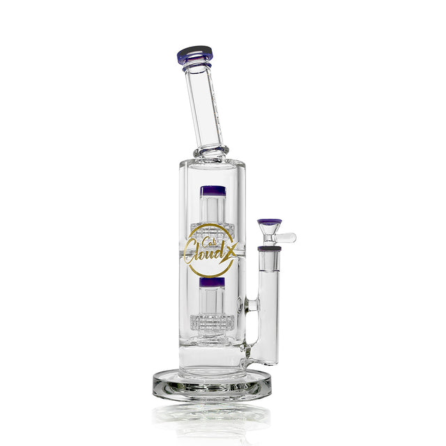 16’ Double Tree Percolator Water Pipe By Cali Cloudx Purple