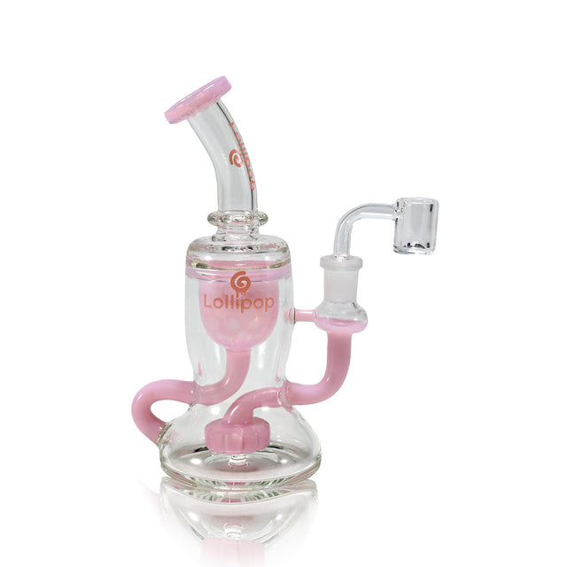Lollipop Mini Recycler Rig - Sold By Cali Cloudx Pink
