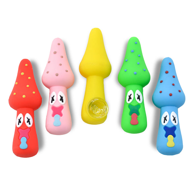 3.5 Mini Silicone Mushroom Pipe (6pcs/$3.00ea)