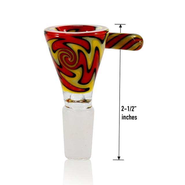 Color Wig Wag Handle Bowls 14mm (12 Pcs / $5.50 ea.)
