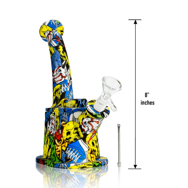 8" Printed Silicone Waterpipe