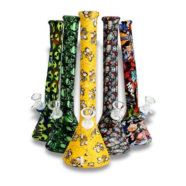 12" Printed Silicone Beaker Waterpipe