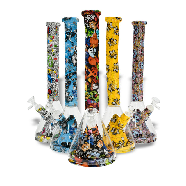 14" Printed Silicone Beaker Waterpipe
