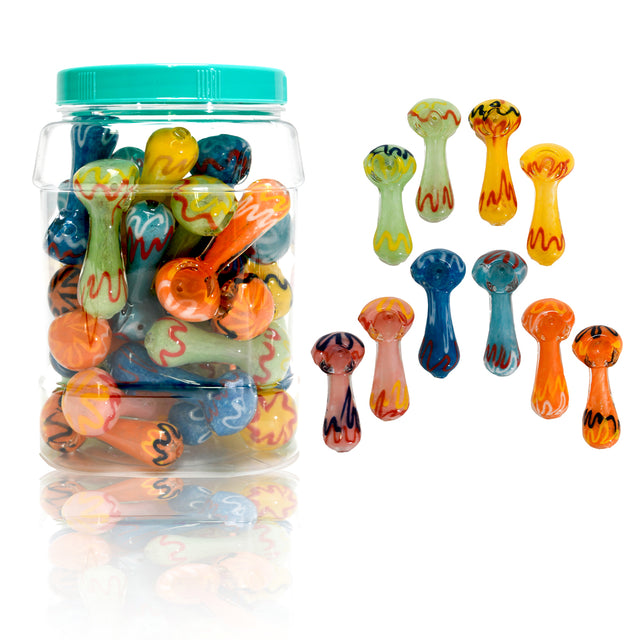 3" Zig-Zag Glass Mini Hand Pipe – Bulk Jar