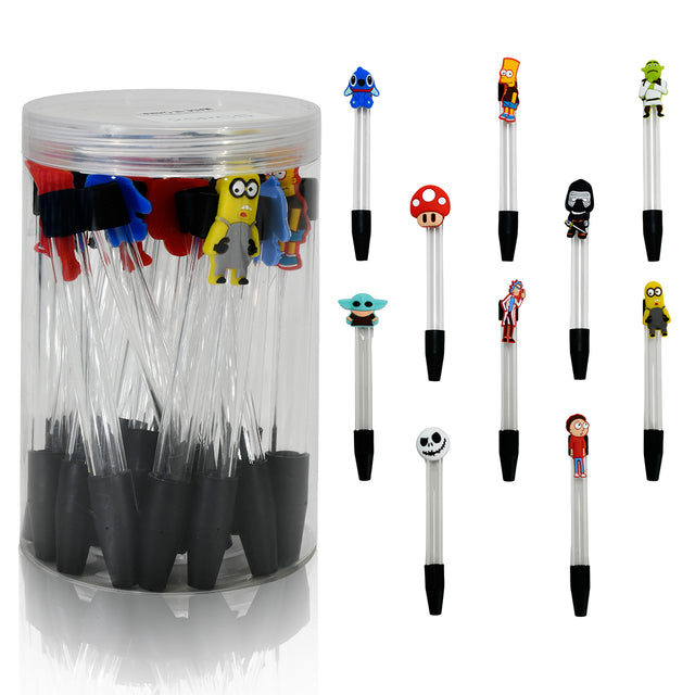 5'' Glass Straw with Silicone Cap(25pcs/$1.50)