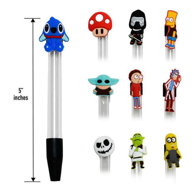 5'' Glass Straw with Silicone Cap(25pcs/$1.50)