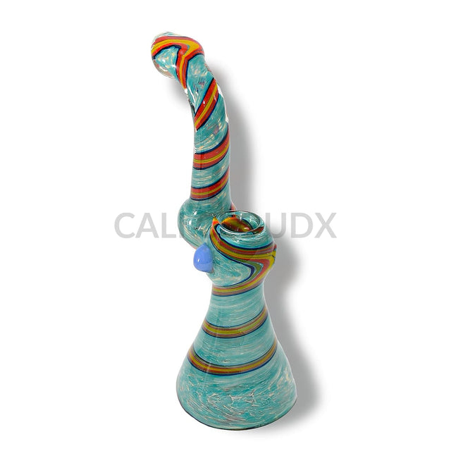 Frit And Colorful Stripe Pattern Bubbler