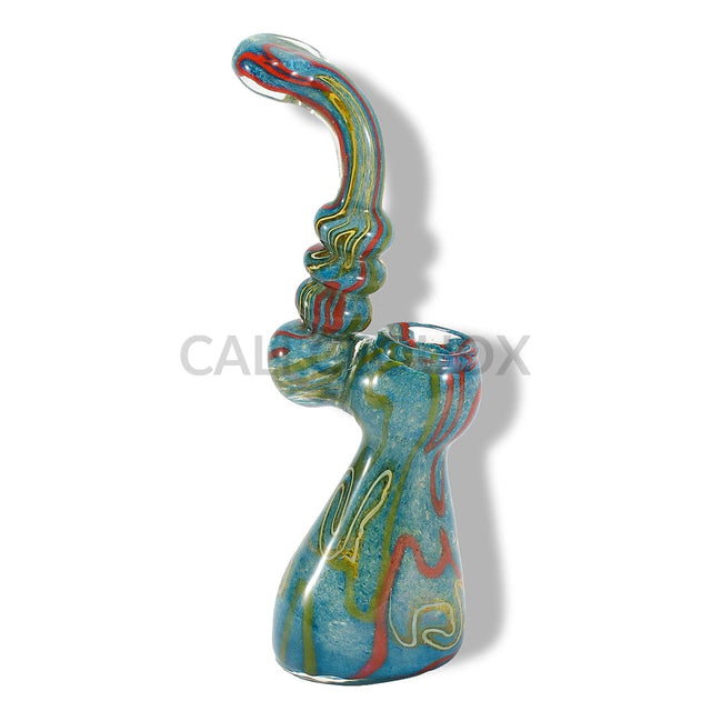 Frit Pattern And Stripe Glass Bubbler