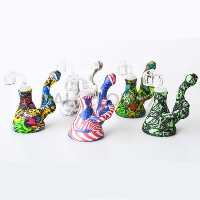Mini Silicone Recycle Waterpipe Printed - Cali Cloudx Inc