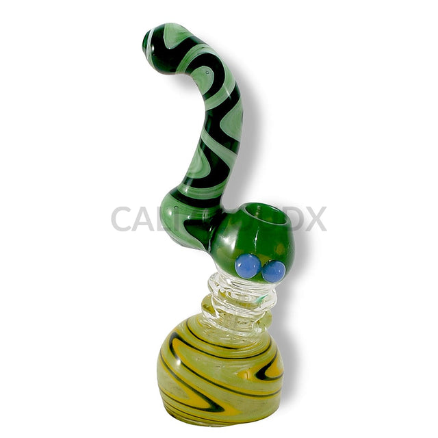 Swirl Pattern With Dotted Marble Color Glass Bubbler