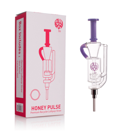 LOLLIPOP Recycler Glass Nectar Collector – Premium Honey Straw with Built-In Water Recycler for Ultra-Smooth Dabs
