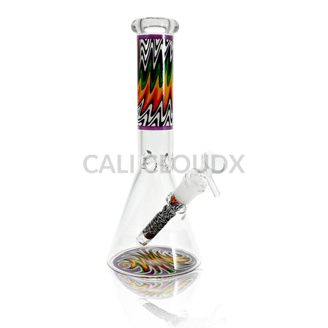 10’’ Beaker Water Pipe with Wrap & Rake Design Assorted Colors