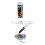 10’’ Beaker Water Pipe with Wrap & Rake Design Assorted Colors