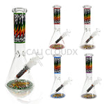 10’’ Beaker Water Pipe with Wrap & Rake Design Assorted Colors