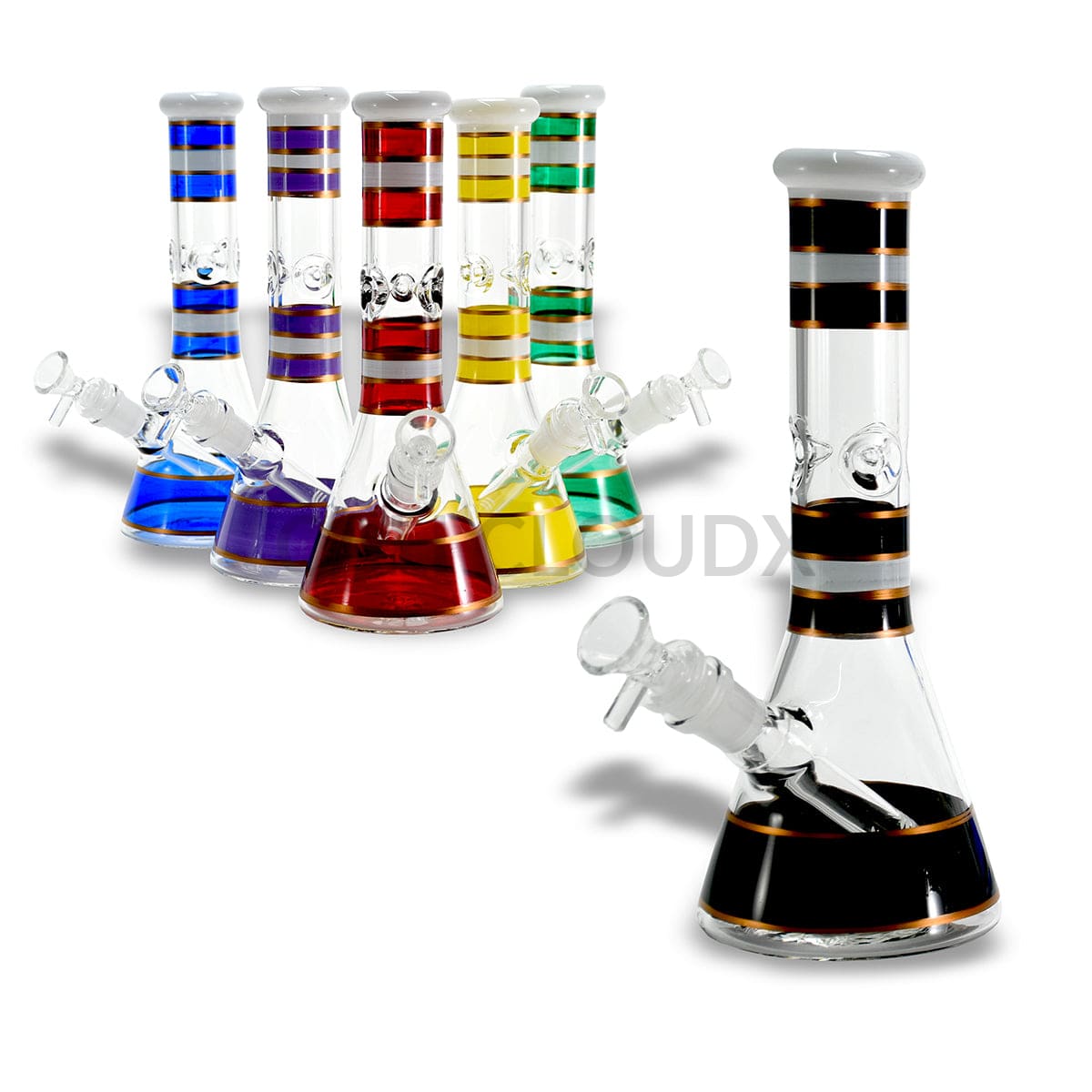 10’’ Color Stripe Glass Waterpipe Assorted Colors